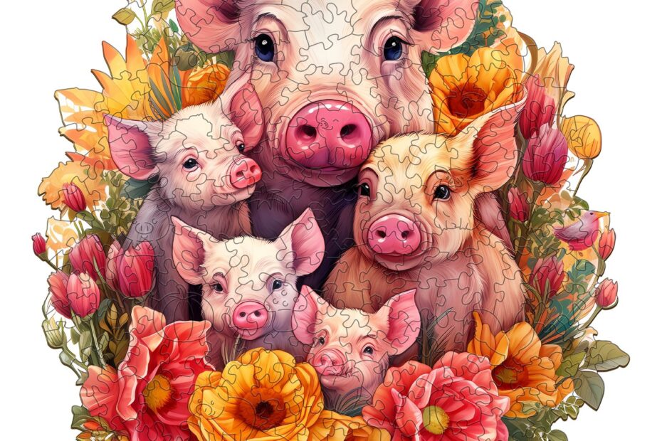 Holzpuzzle-Mutterschwein und Ferkel-1 66d2994ab48a3