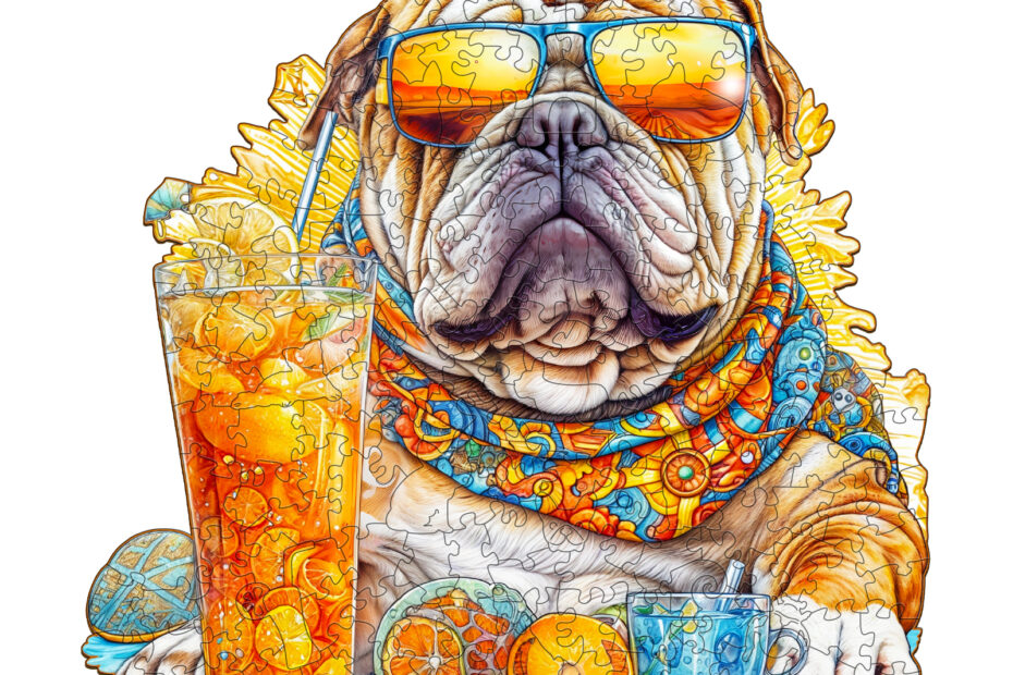 Holzpuzzle – Sommer-Bulldogge 66d28efe4b46f