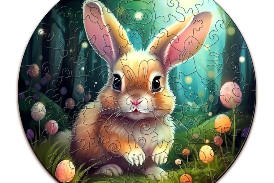 Kinder Holzpuzzle – Niedlicher Hase 66de56f33bd65