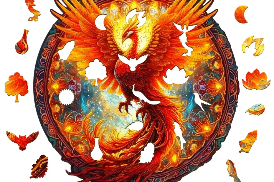 Entfesseln Sie die feurige Majestät: Zusammensetzen des Holzpuzzles „Phönix“ 66dda867a3ba5