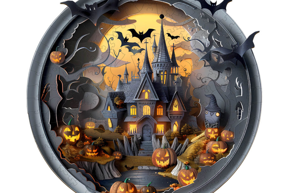 Holzpuzzle 3D Halloween Schloss 3 66dde5890a845
