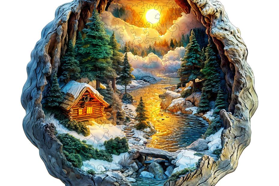 Holzpuzzle – 3D Winterszene 66e7863241928