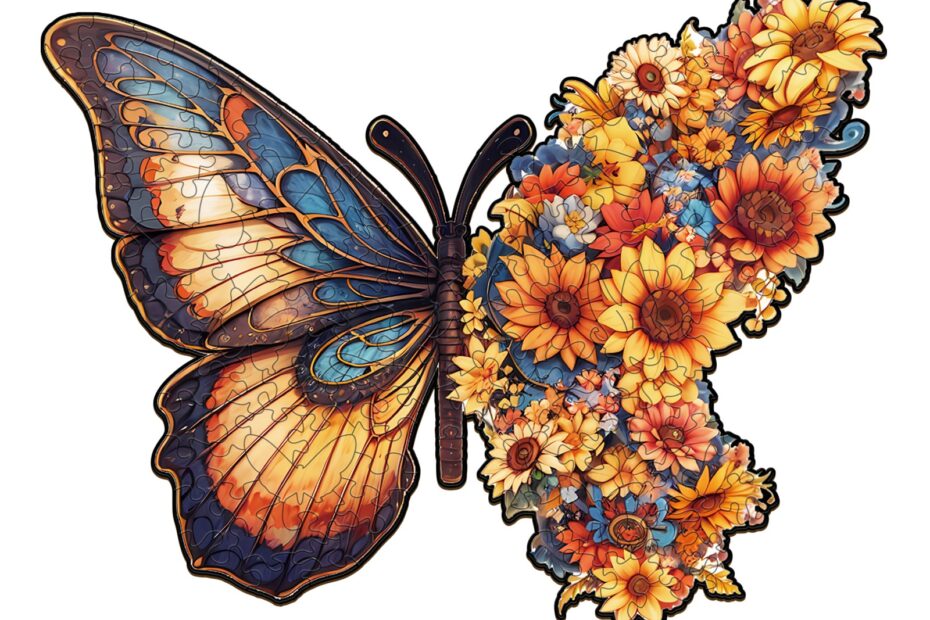 Holzpuzzle – Schmetterling und Blume 66e66fc97bfb9