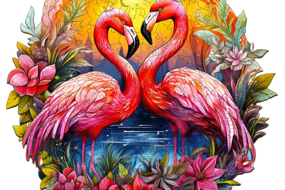 Holzpuzzle – Gekrönter Flamingo 66e15c6c5310b