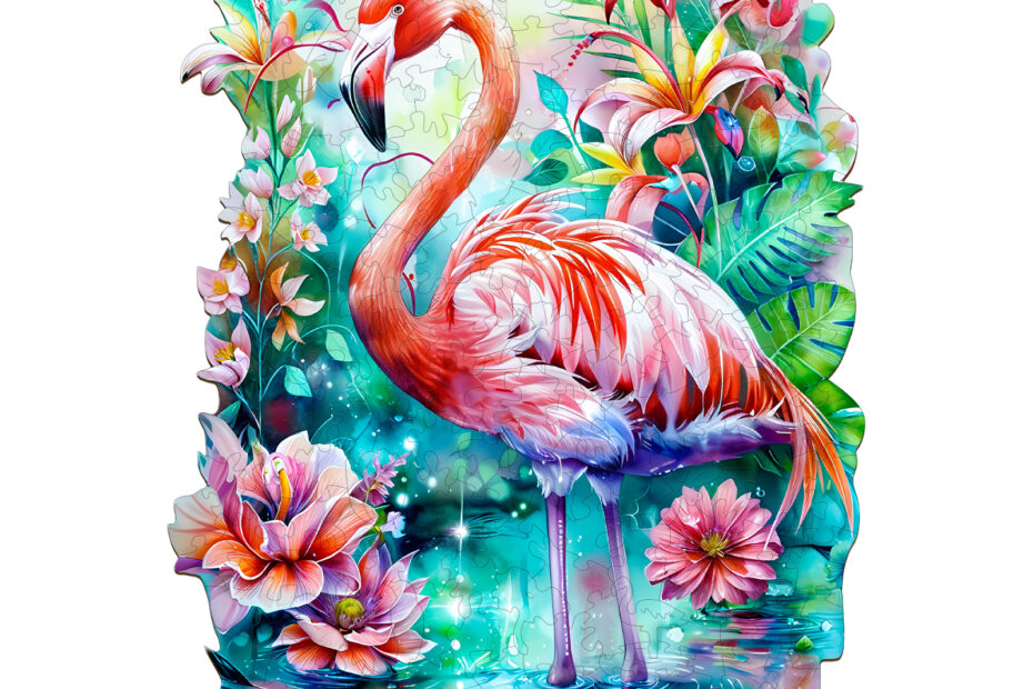 Holzpuzzle – Eleganter Flamingo 66e65b126d312