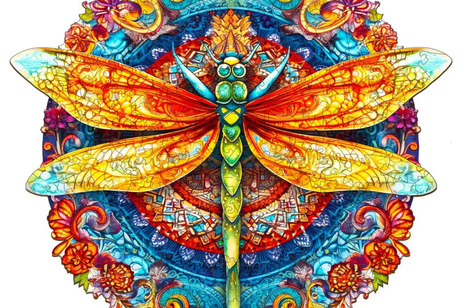 Holzpuzzle-MANDALA DRAGONFLY 66ed15623e32d