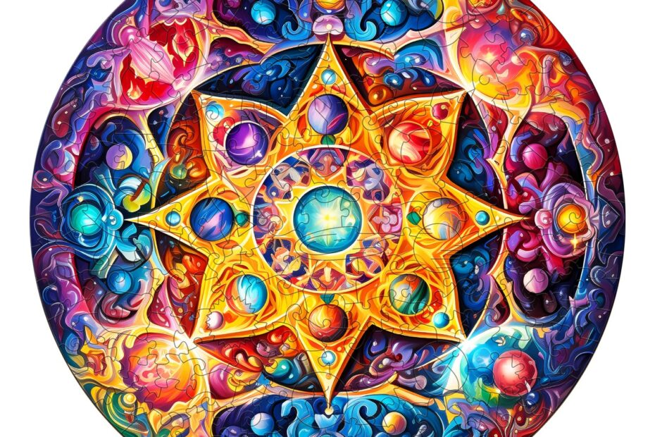 Holzpuzzle-Mandala Planet 66e7295a8e081