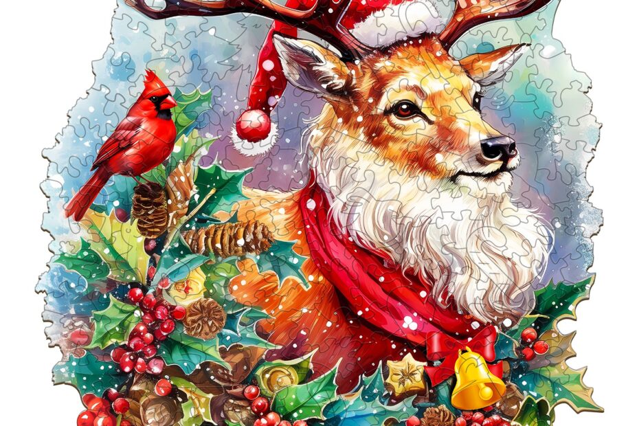 Holzpuzzle-Sparkle Weihnachts-Rentier 66dacb7fb6410