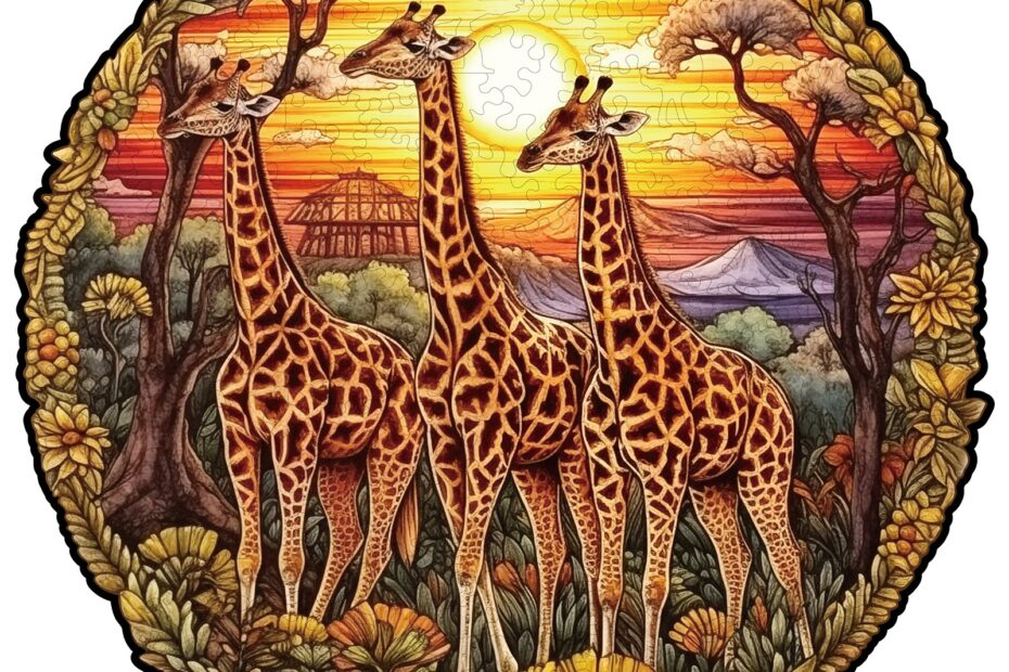 Holzpuzzle-Die Giraffenfamilie 66e4050468843