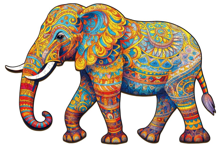 Holzpuzzle – Gehender Elefant 66df58beefa7a