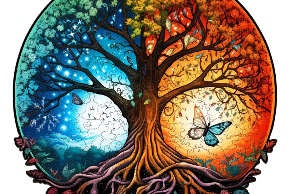 Holzpuzzle-YIN YANG LEBENSBAUM-7 66da8335be07d